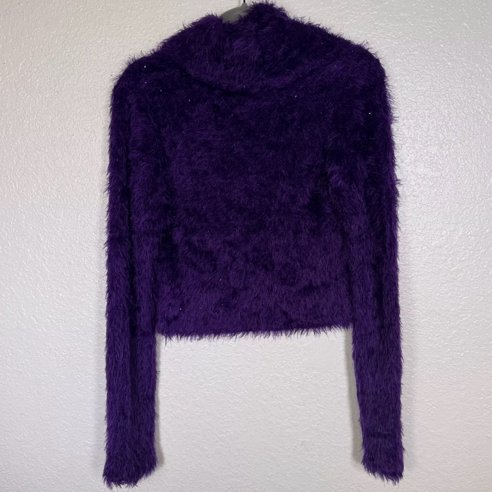 Free People, Purple Fuzzy Women's Purple Jacket - Picture 2 of 9
